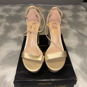 Lulu's Metallic Gold Heels